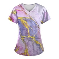 Ženske vrhove bluza Modni grafički kratki rukav Ispiši Ženske majice Okrugli dekolte Ljetna tunika Tee