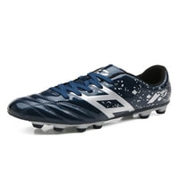 Gomelly Mens Soccer cipele čipke Up tenisice Cleats Trening fudbalskih cipela Neklizajući sportski tamno plavi FG Cleats 5