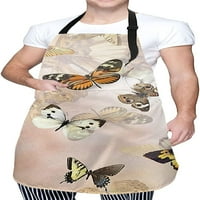Višebojna leptir vodootporna pregača sa džepovima Kuhinja Chef Bib za muškarce Žene Kuhanje Roštilj