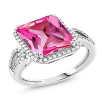 Gem Stone King Sterling Silver Pink kreirao je zaručni prsten safir za žene
