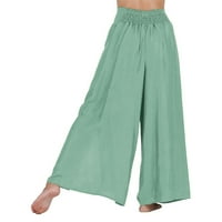 Corashan Hlače za žene, ženska modna elastična struka elastičnog struka Mullet-Hem Yoga duge noge harem