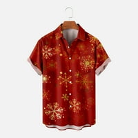 Daqian Muns T-majice čišćenje muški božićni tiskani jednokrevetni džep božićna majica casual labava