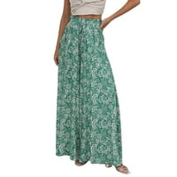 Široke pantalone za žene za žene plažne hlače Bohemijske pantalone na kapku Ženske hlače visoke struke