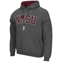 Muški colosseum charcoal New Mexico State Aggies Arch i logo Pulover Hoodie