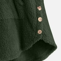 Jakna s dugim rukavima, jakna s kapuljačom s kapuljačom, majice za žene Trendy ljetna vojska zelena veličina XL