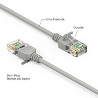 Kablovski CAT6A UTP Slim Ethernet kabel, stopala - siva