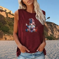 4. jula ženske bluze labave ležerne patriotske grafičke majice grafike kralježnice bez rukava bez rukava