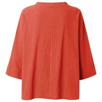 Ljetni vrhovi za žene predimenzionirana pamučna majica majica za majicu TOP V izrez Grafički print ženski