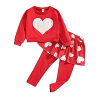 Ketyyh-Chn Baby Girls Odjeća za jesen dugih rukava Top odjeće Set Red, 110