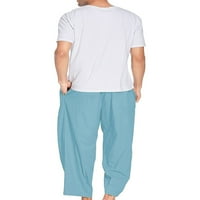 Thaisu Men Harem Jogger Hlače pune boje Casual Stretch Trousers Dukseri sa džepovima Srednja odjeća
