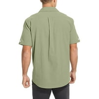 Wofedyo košulje za muškarce MENS Classic Solid Džep, Jednokutna pamučna i posteljina majica kratkih