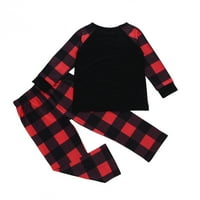 Božićna porodica koja odgovara pidžami set tiskani vrhovi + plairane hlače Holiday Xmas Loungewear Sleep