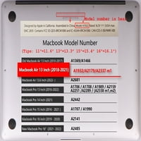 Kaishek Hard Case kompatibilan s MacBook Air S sa mrežnim zaslonom i ID dodirom USB tip-c + crni poklopac