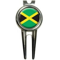Jamajka Jamajčka zastava Golf Divot Alat za popravak i marker lopte