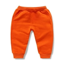 Beiwei Boys Mekani ravni dno noge, pune boje casual jogger pant Kids elastične pojaseve pantalone naranče