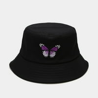 IOPQO kašika šeširi Ženski leptir tiskanje suncobranskog ribarskog kapu za sliv na otvorenom kašika šešir, ljubičasta