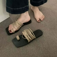 Dressy sandale za ženske ljetne potpetice - plaža Square Twer prerezine casual sandale Khaki veličine