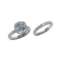 Prsten za žene vjenčanje B Okrugli dijamantski vjenčanje B Diamond Par set ženskog prstena