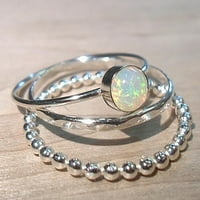 Yubnlvae prsten srebrna ring ring ring-ring ring set srebrni minimalistički geometrijski prsten