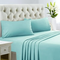 Broj nit Egipatski pamučni četverodni lim za krevet postavljen duboka džepna veličina pune boje aqua plava čvrsta