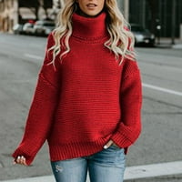 Tenjioio Clearence Sve sezone Meka krpa Ženska povremena puna boja Ležerna debela linija Dugi rukav džemper za kornjanje