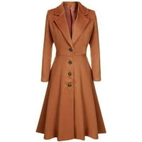 Homchy kaput ženska vunena mješavina kaputa kaput lapl omotajte zamahnu zimsku jaknu za prekomjernu