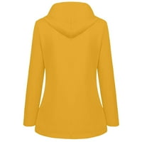 Kišni kaputi za žene vodootporne s kapuljačom plus veličina Lagani rok kaputi Fleece obložene padajuće jakne žute 4xl