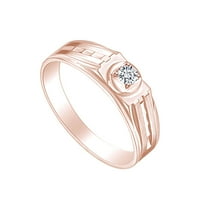Okrugli prirodni dijamantni muški monsiare zaručni prsten 14K čvrstog ruža zlatna prstena veličine-12