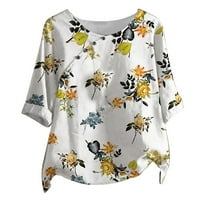 Ženske vrhove i majice, ženske jesenje vrhove plus veličina gumba za cvijeće ručna majica bluza
