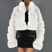 Plus veličina Ženska sirača vruća prodaja ženske dame dame toplo Furry kaput jakna zimska solidna V-izrez