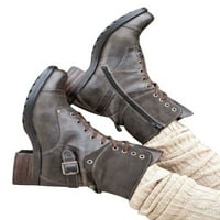 Ženski gležanj čipke Vojne borbene čizme srednje telete čizme okrugle cipele sa cipelama na cipelama