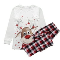MA & Baby Unise Family Božićni pidžami postavio je leži za rezanje, noćni odjeća s dugim rukavima salon za spavanje salon