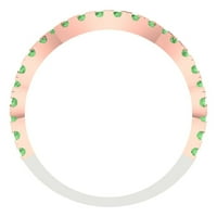 0. CT Sjajan okrugli rez simulirani zeleni dijamant 18k bijeli ružin zlatni nosač s ZD-om 4,25