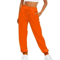 Dame Solid Color Crtav elastične strugove Ležerne prilike labave pantalone za pantalone za noge za žene