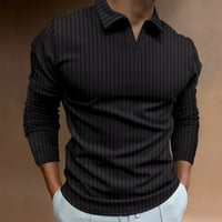 Tking modni muški majica evropska i američka jesen i zimski V-izrez Stripe majice dugih rukava za muškarce za muškarce