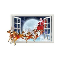 Božićne crtane zidne naljepnice vesele Xmas uklonjive naljepnice za prozor uredskih uredskih proizvoda