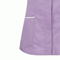 Qilakog piling top za žene meke košulje s pilingom s džepovima V vrat vrhovi sestrinki radne uniforme