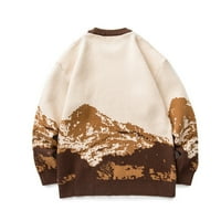 Fanxing brisanje muški zimski džemperi prevelizirani pogranični duksevi zemljišta Landsape Print majice