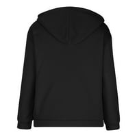 Ženski kaput Ženski kapuljač sa kapuljačom sa kapuljačom pisma kašmir kardigan džemper Ženski dugi rukav kaputić sa kapuljačom Crna jakna crna 6