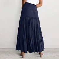 Aaiymet tenis suknje za žene Ženska ljetna elastična visoka struka Boho Maxi suknja Ležerne prilike