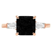 CT briljantan aspekser Clear Simulirani dijamant 18k Rose Gold Trokratni prsten SZ 8,75