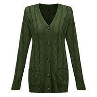 Beppter Žene otvoreni kardigani džemper vojska zeleni džemperi za žene labave dugih rukava sa džepom
