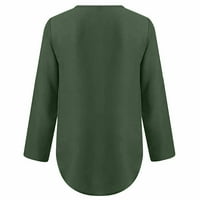 Štednja Žene Ljetne majice kratkih rukava Zipper V Crt Chiffon Tunic Ležerne prilike pune labave košulje