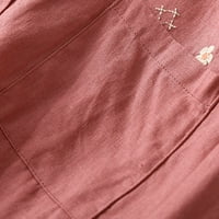 Lydiaunistar Time and Tru Ženski vrhovi čišćenje Žene Modne pune boje Ležerne prilike Duge duge majice Platna bluza Pink L