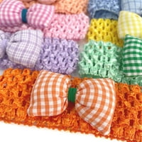 Dojenčad beba ruched elastična traka za glavu sa punjenim plavljenim bowknot svijetlim bombonskim bojama Crochet rastezljivi za kosu turban