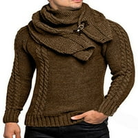 Paille muški džemper zimski topli džemper vrhovi dugih rukava pleteni džemperi Termalni pulover smeđi