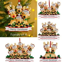 Personalizirani obiteljski Božićni Xmas Tree Bauble Decoration Ornament ELK jelena Porodica Božićni odmor