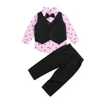 Imcute odijelo za dijete, jednokraki prsluk + jedrilica Print majica s dugim rukavima + odijelo za dječake