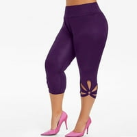 EFSTEB gamaše za žene Tummy Control Womens Yoga hlače Moda plus veličina čvrste šuplje elastične strugove