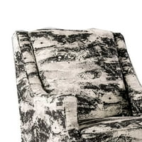 Homeroots Dekor tkanina Tapacirana drvena stolica sa kosinim rukama, crno-bijelom